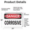 Signmission Corrosive Danger Sign, Vinyl Decal, 24in W x 18in L, 2PK OS-2PACK-DS-D-1824-L-19323 - alternate 5